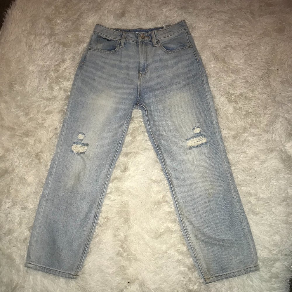 Old Navy High-Waisted Slouchy Ripped Wide-Leg Jeans for Girls